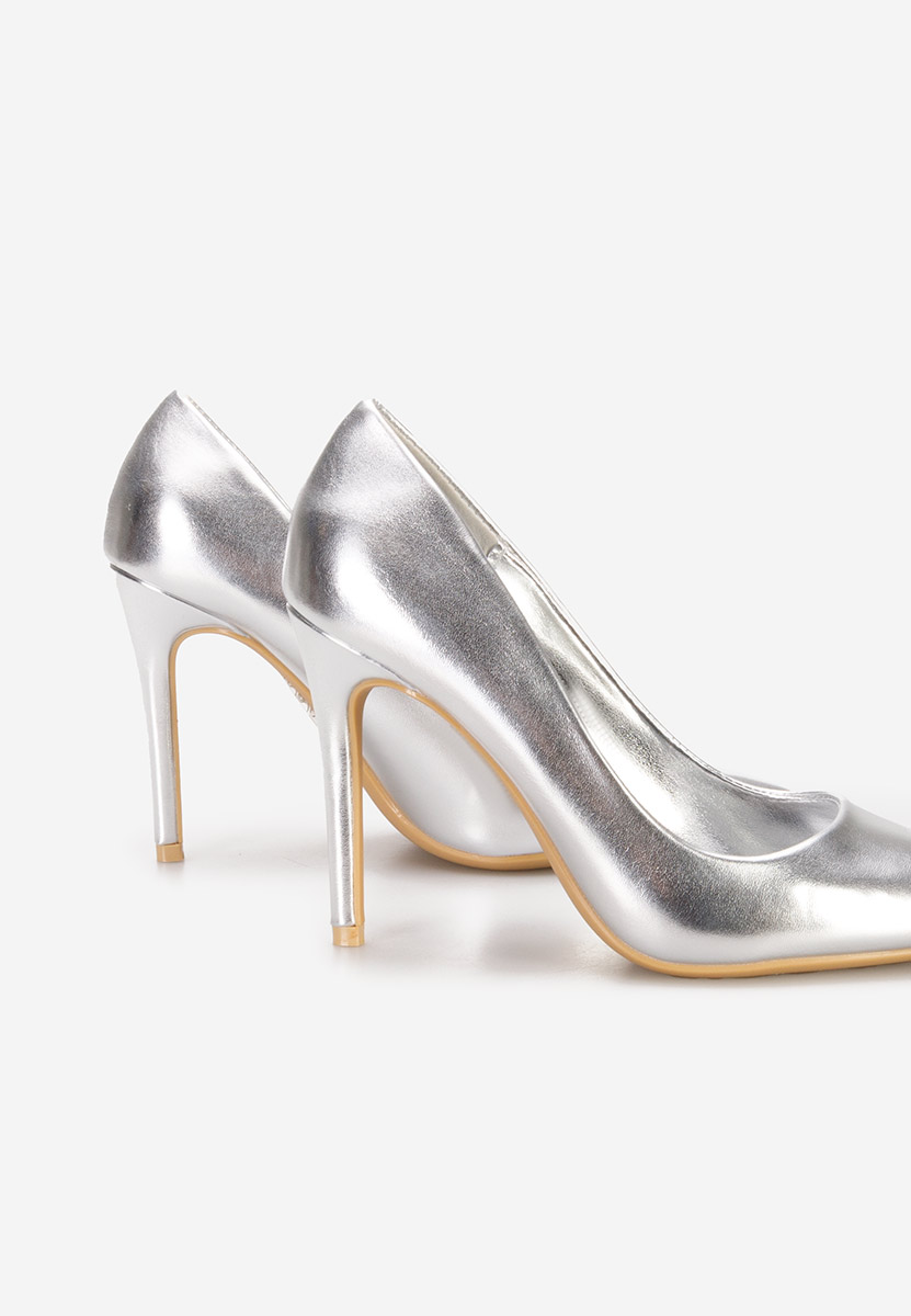Pantofi stiletto Chemonara argintii