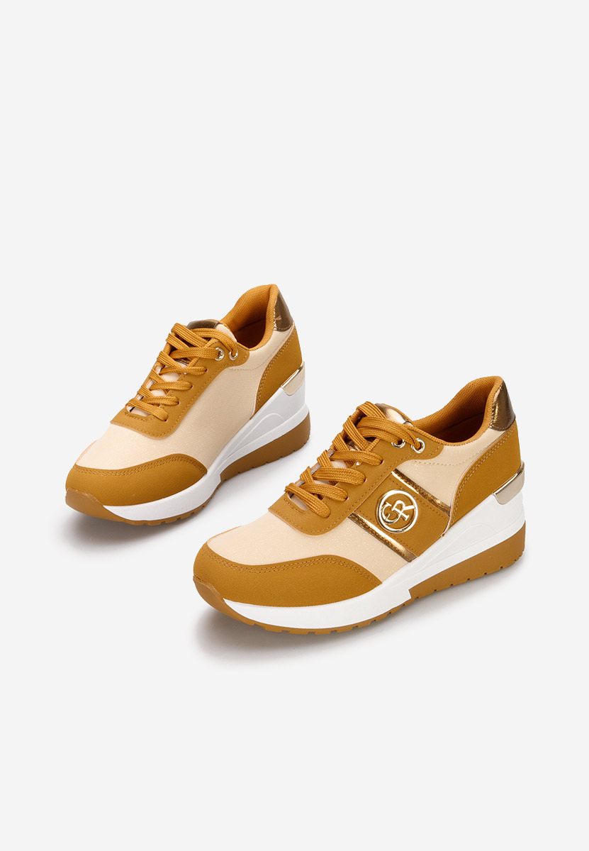 Sneakers dama cu platforma Rhisa camel