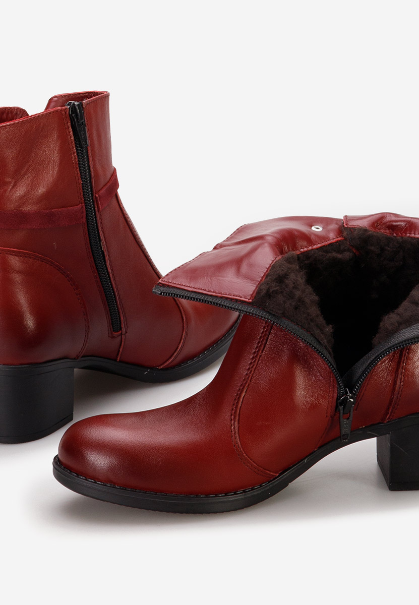 Botine dama piele Madeira grena