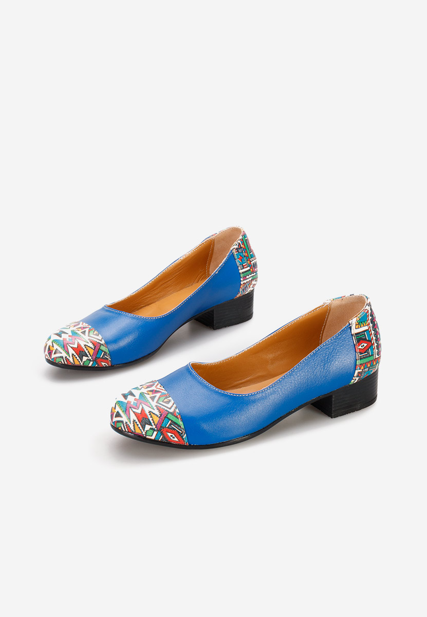 Pantofi dama piele naturala Romina albastri