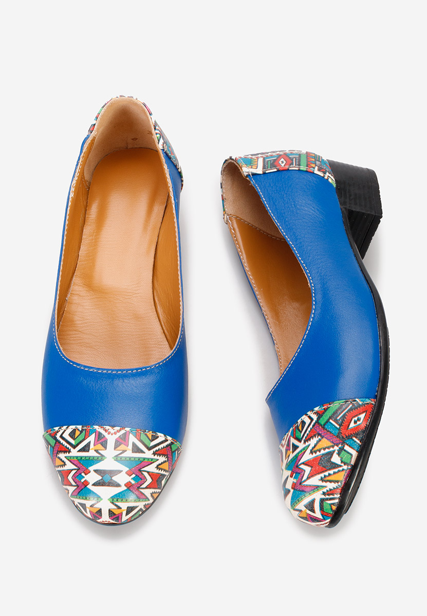 Pantofi dama piele naturala Romina albastri