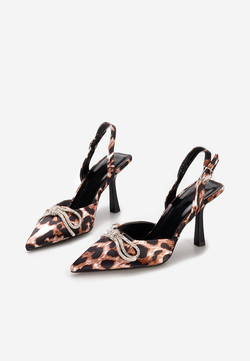 Pantofi stiletto slingback Arisha leopard