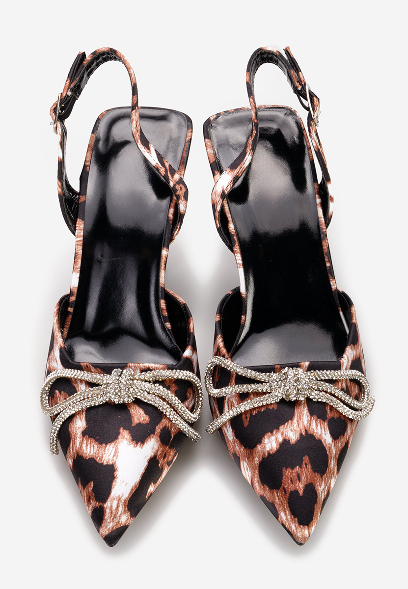 Pantofi stiletto slingback Arisha leopard
