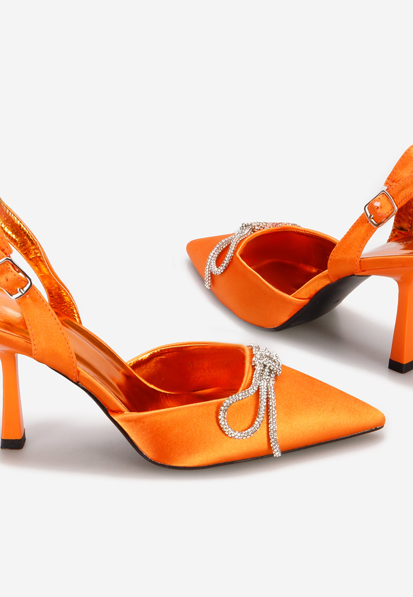 Pantofi stiletto slingback Arisha portocalii