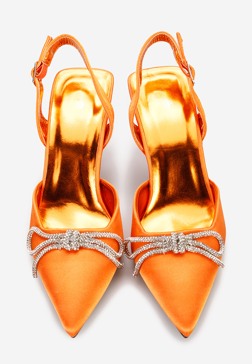 Pantofi stiletto slingback Arisha portocalii