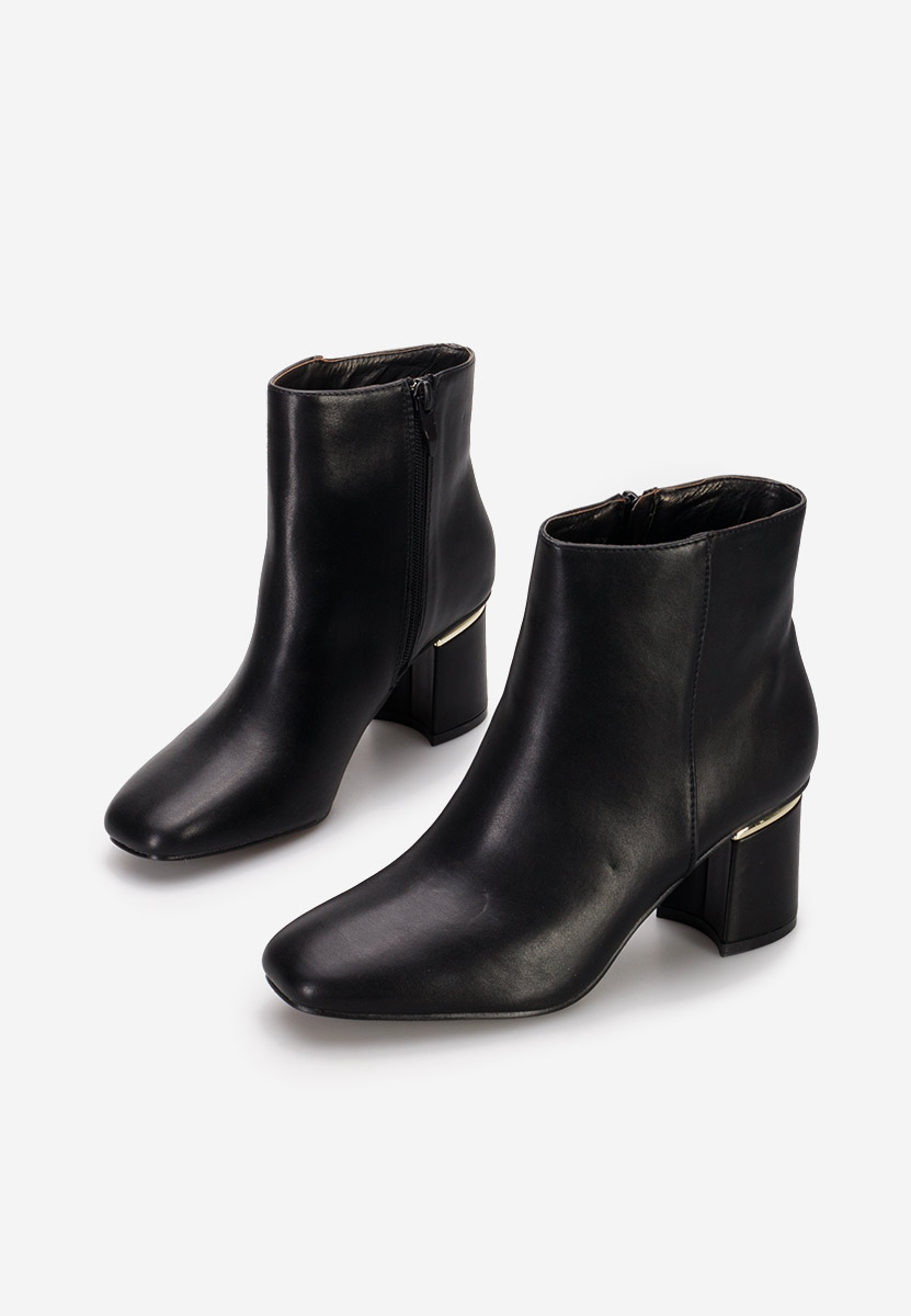 Botine cu toc gros Eseltia negre