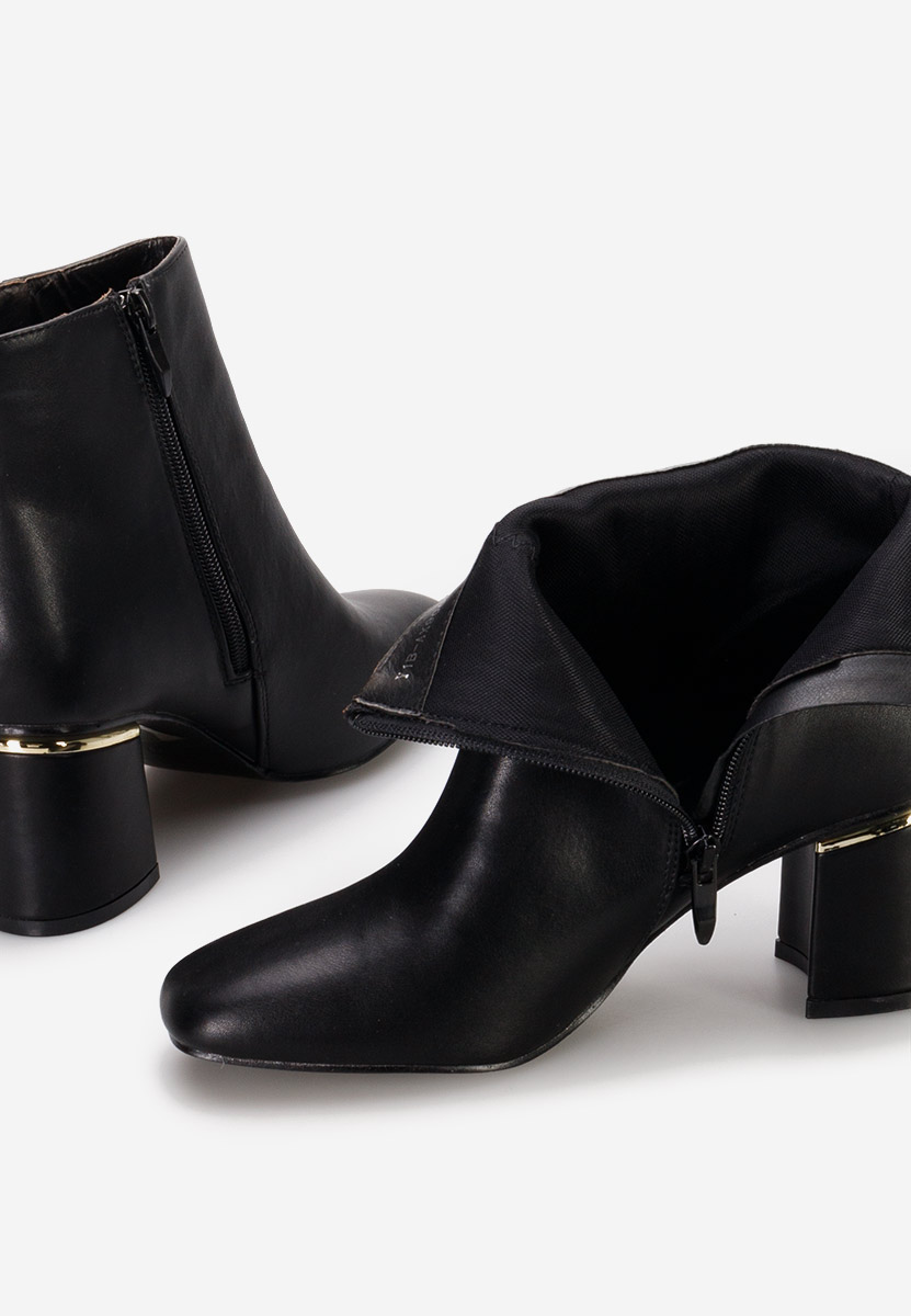 Botine cu toc gros Eseltia negre