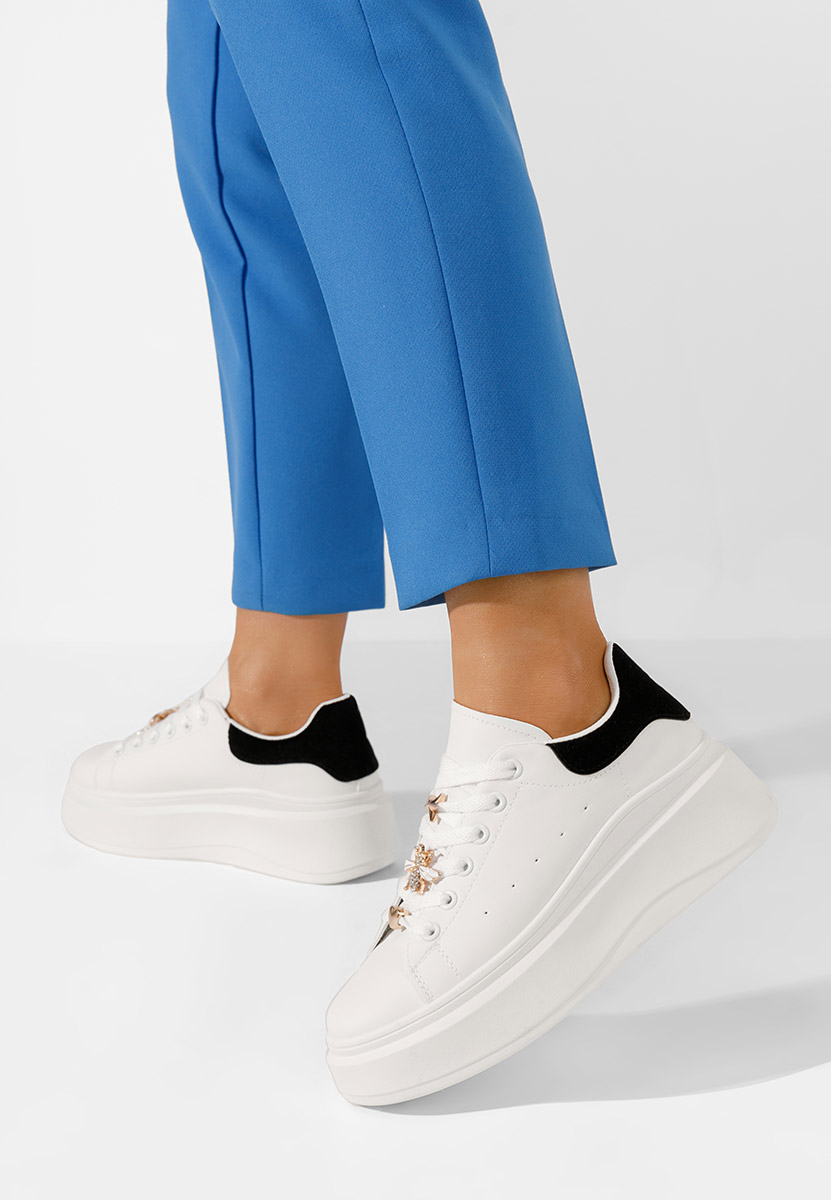 Sneakers cu platformă Caratta albi