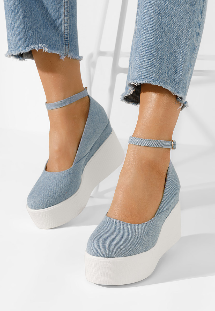 Pantofi cu platformă Leanora albastri