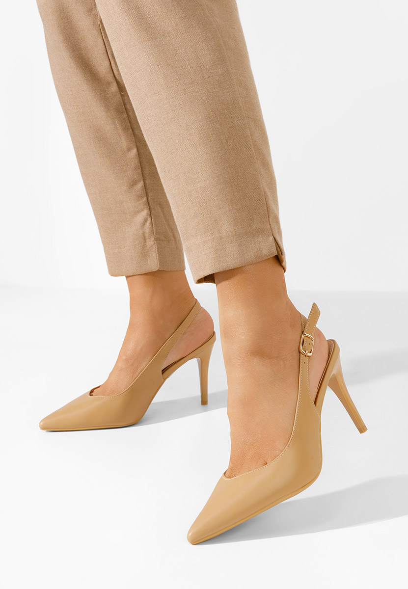 Pantofi stiletto slingback Sheria V3 camel