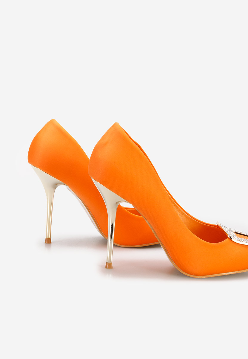 Pantofi stiletto Edalia portocalii