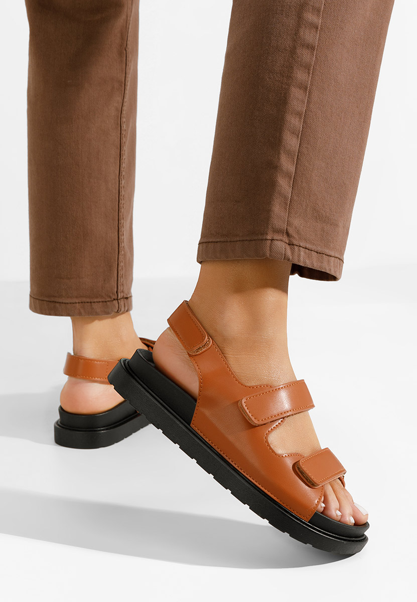 Sandale cu talpa groasa Briane camel