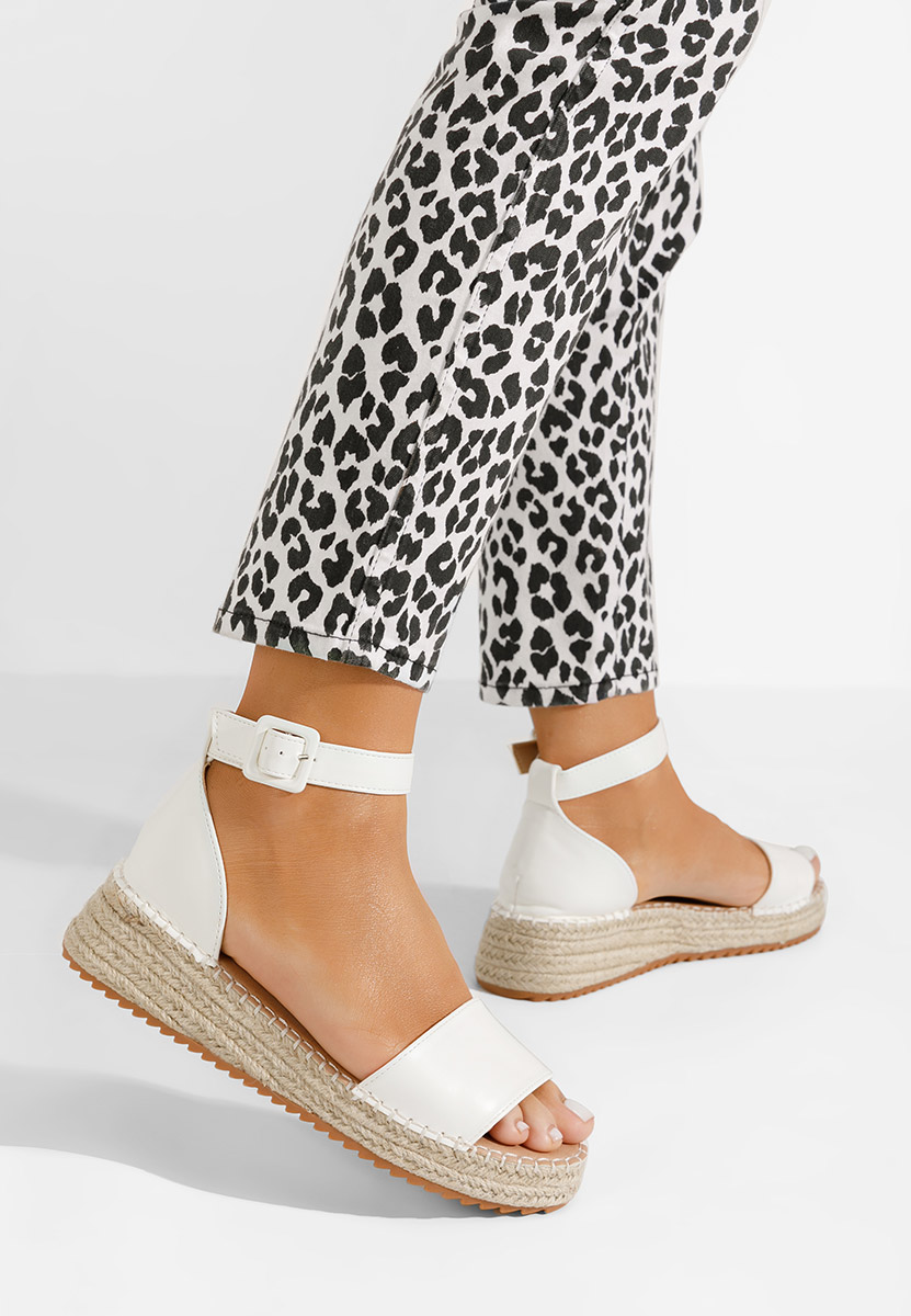 Sandale tip espadrile Vicky alb