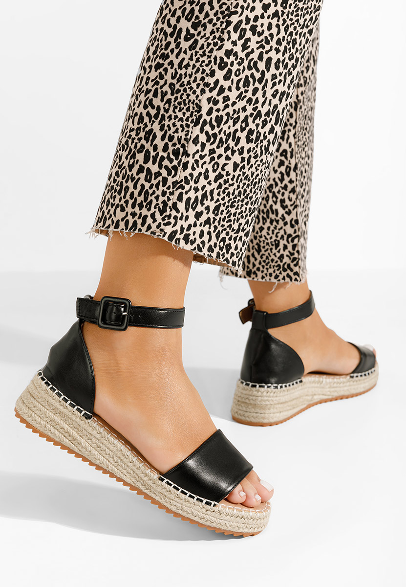 Sandale tip espadrile Vicky negre