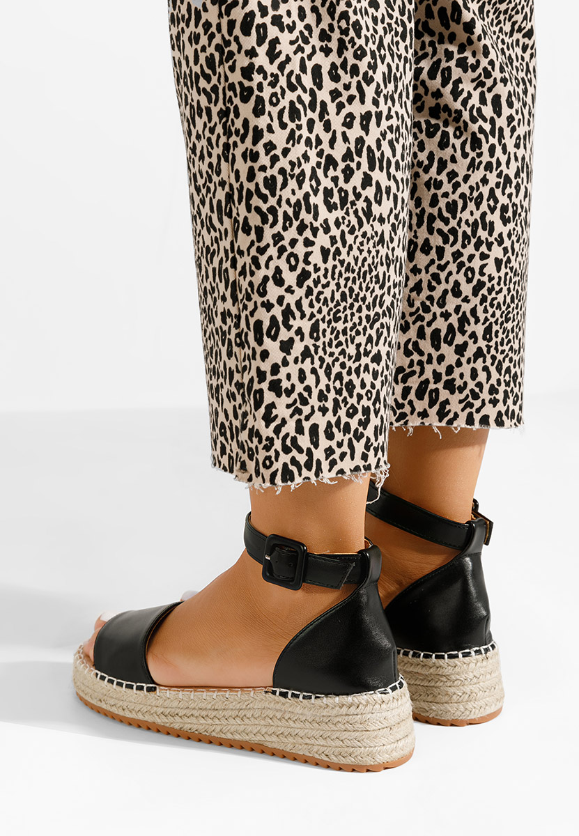 Sandale tip espadrile Vicky negre