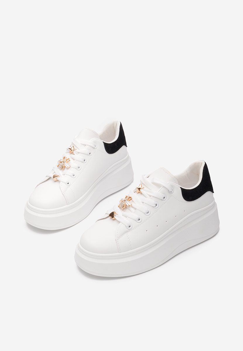 Sneakers cu platformă Caratta albi