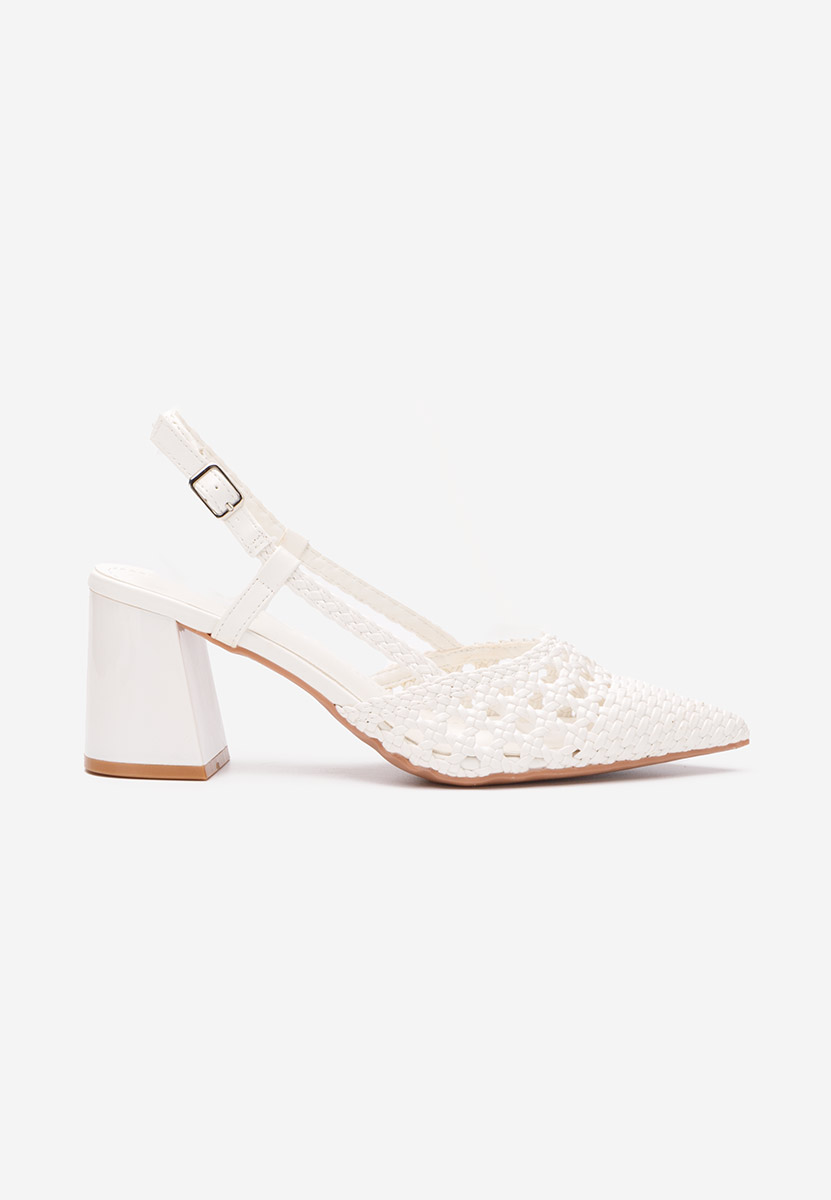 Pantofi slingback Letira albi