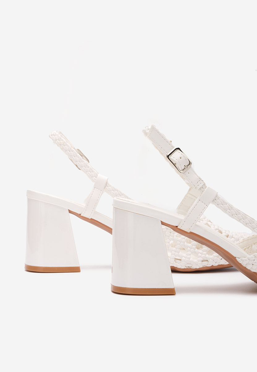 Pantofi slingback Letira albi