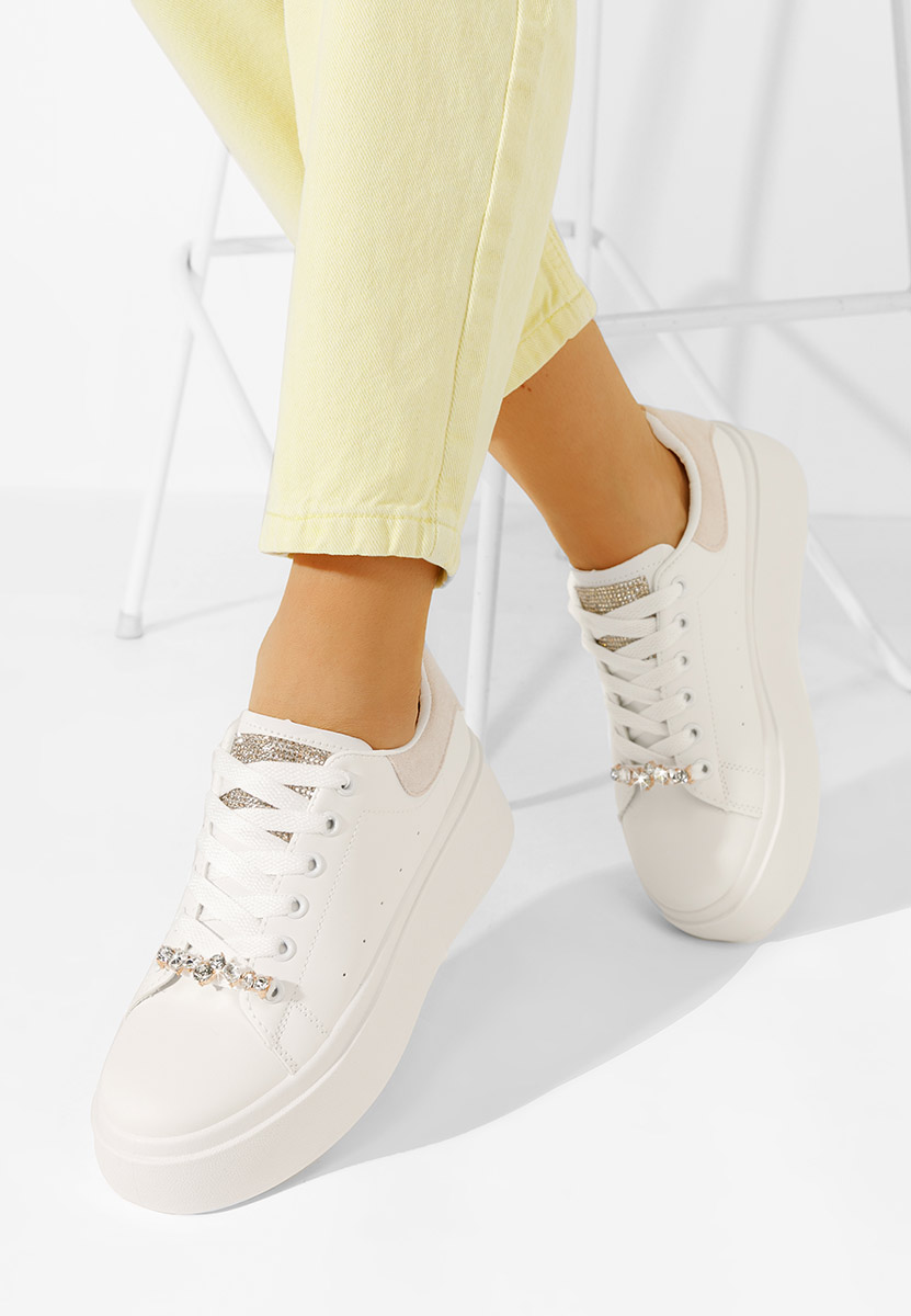 Sneakers cu platformă Ellianna V7 albi