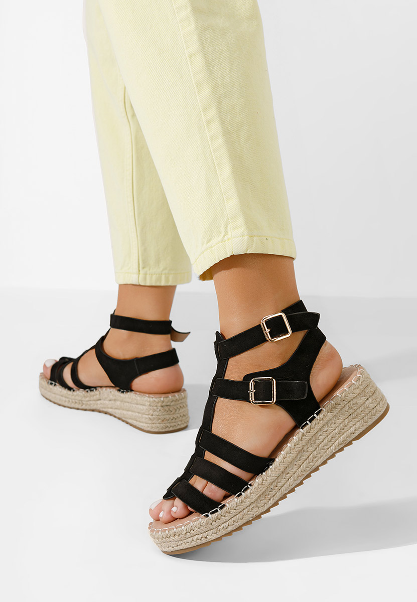 Sandale tip espadrile Sanjana negre