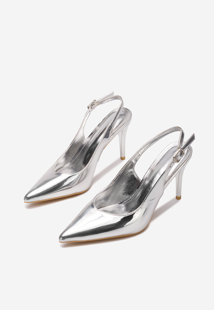 Pantofi stiletto slingback Sheria V2 argintii