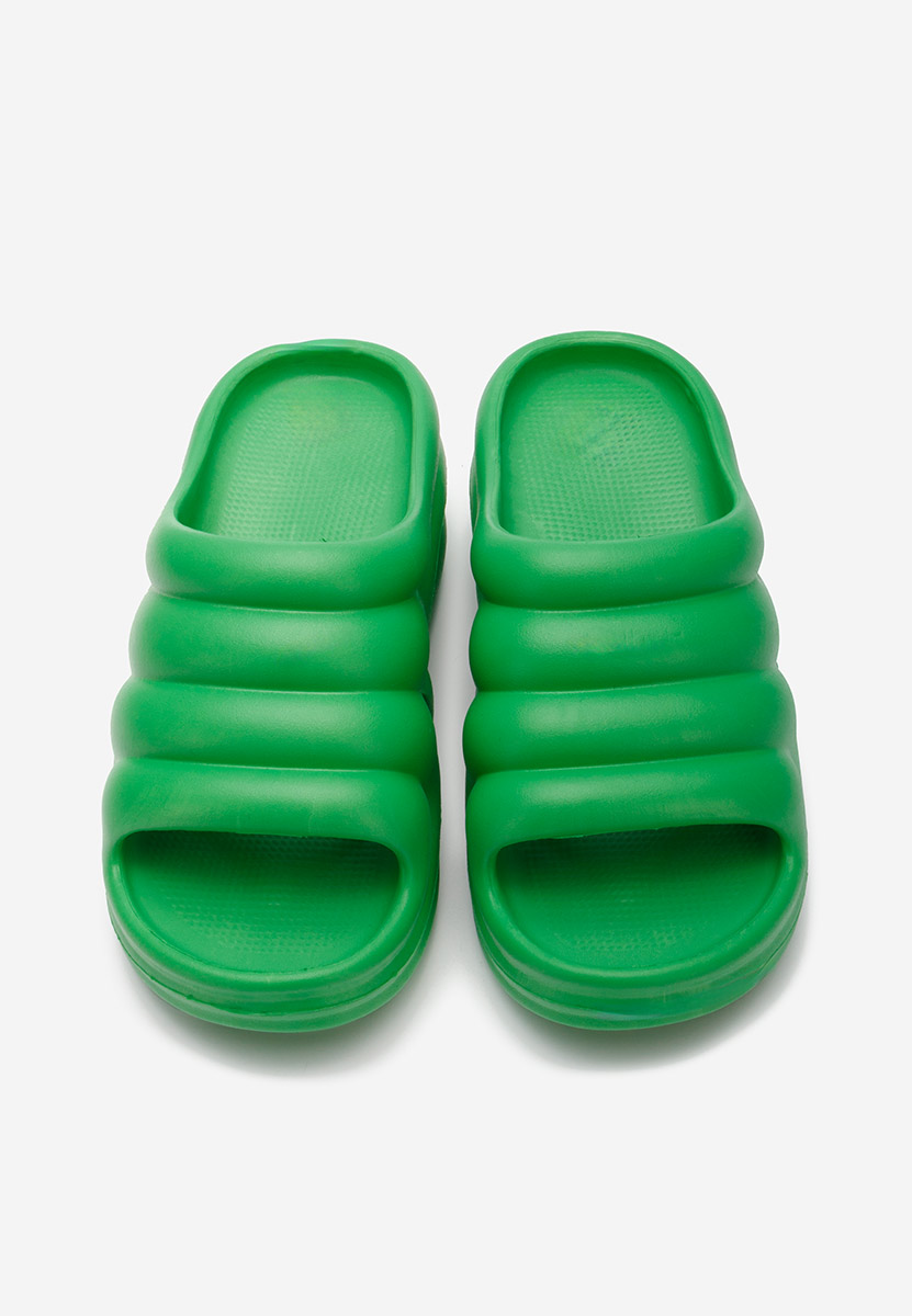 Papuci cu platformă Gemma verzi