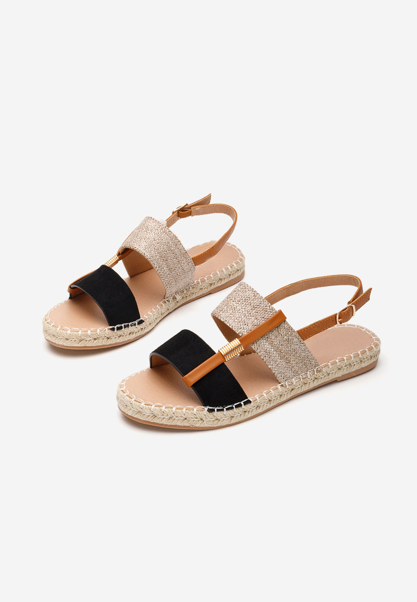 Sandale tip espadrile Emillya negre