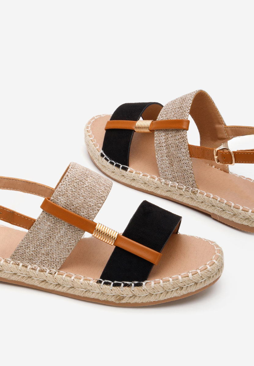 Sandale tip espadrile Emillya negre