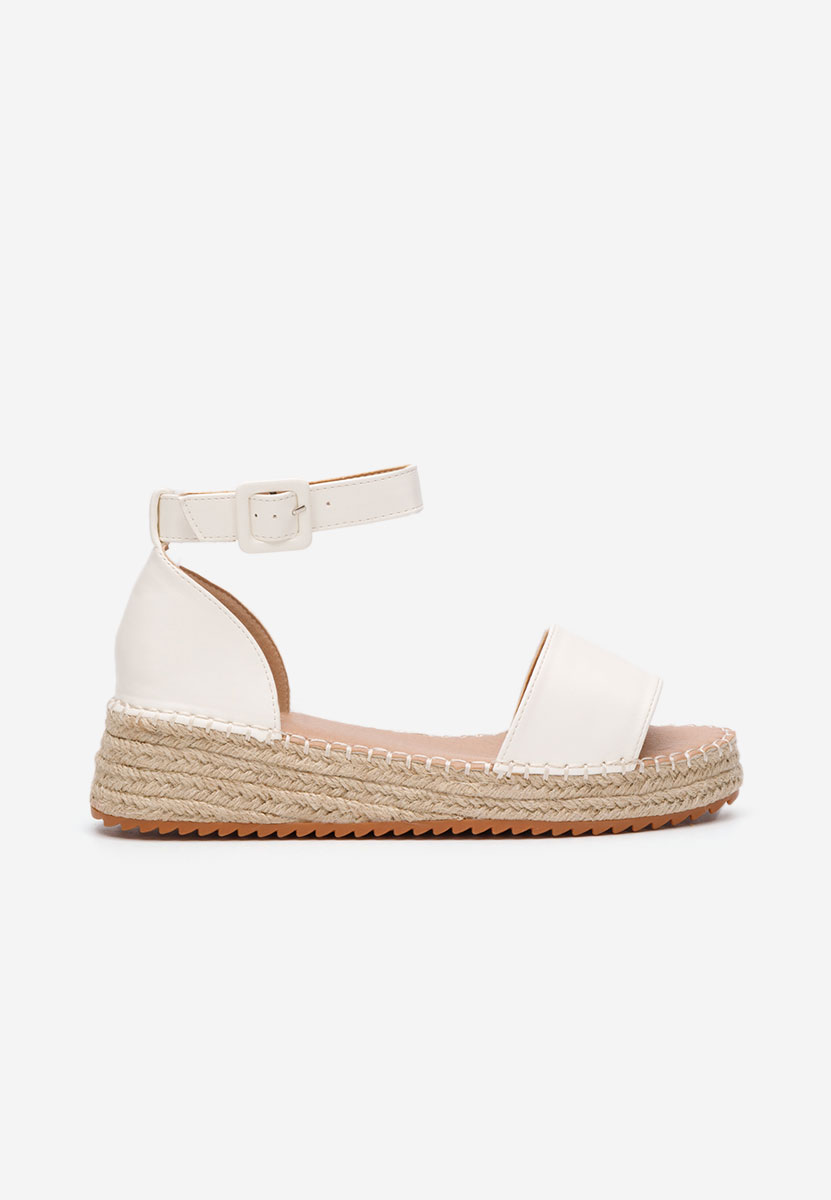 Sandale tip espadrile Vicky alb