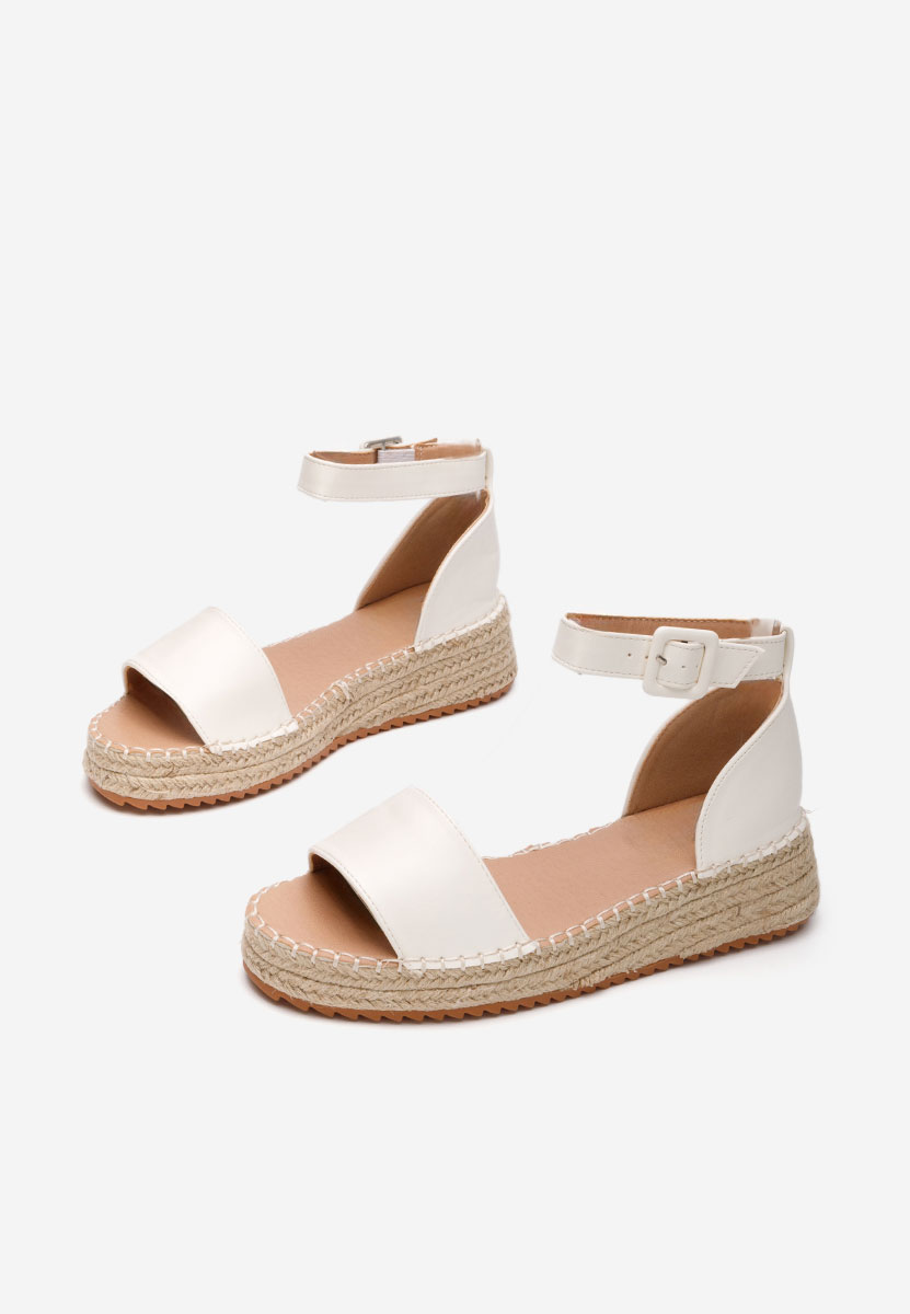 Sandale tip espadrile Vicky alb