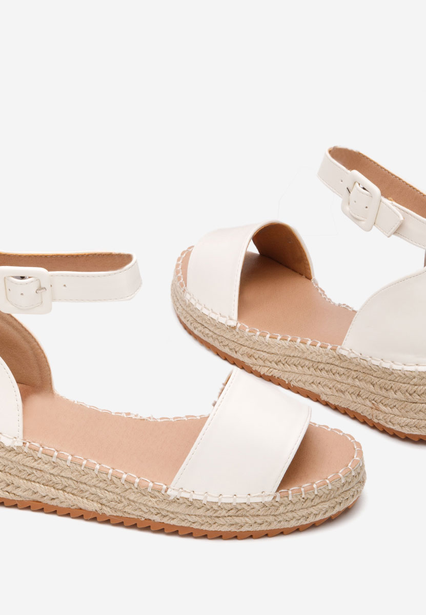 Sandale tip espadrile Vicky alb