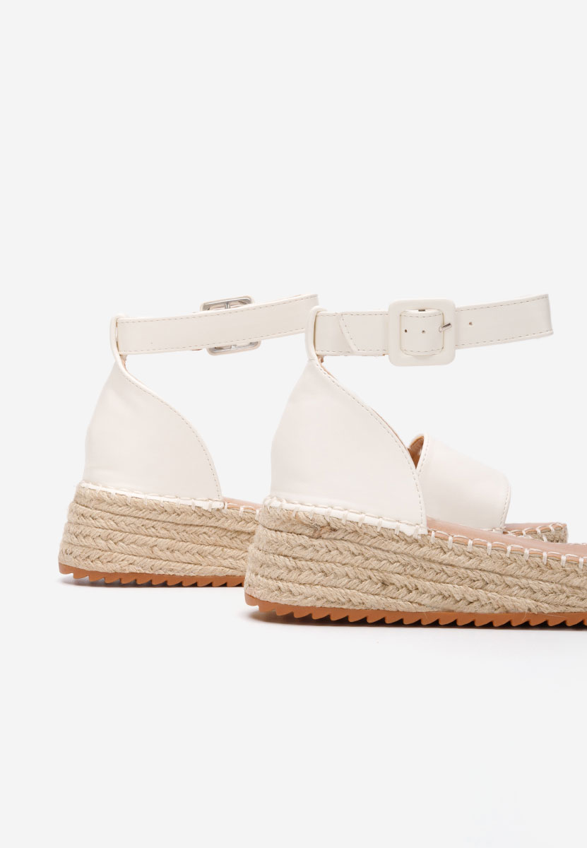 Sandale tip espadrile Vicky alb