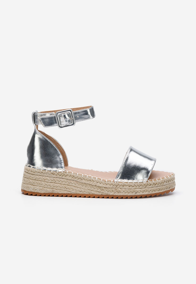 Sandale tip espadrile Vicky argintii