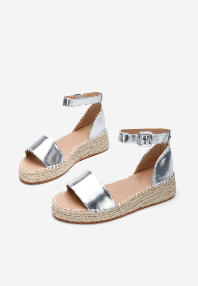 Sandale tip espadrile Vicky argintii