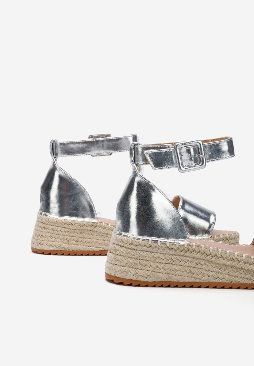 Sandale tip espadrile Vicky argintii