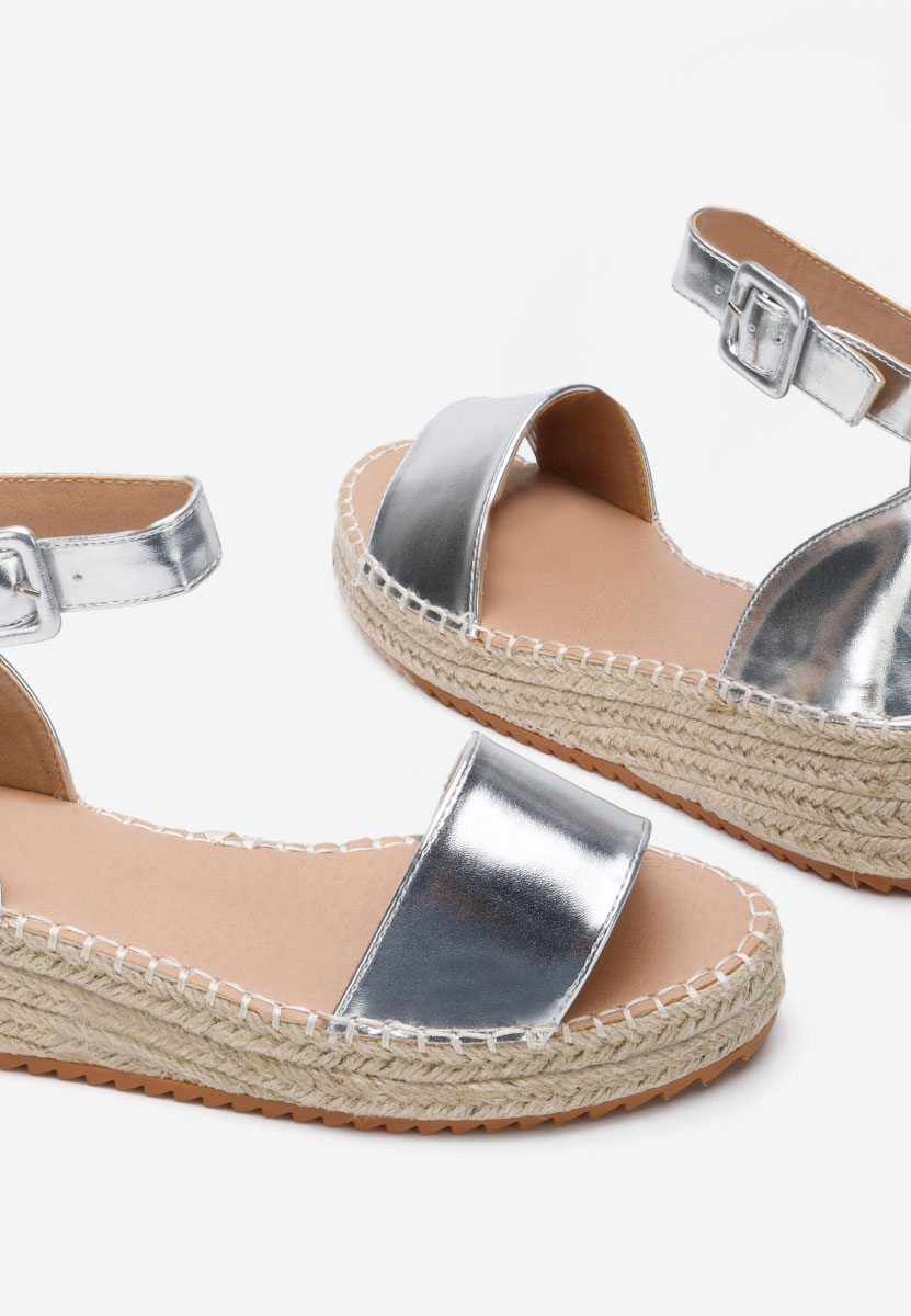 Sandale tip espadrile Vicky argintii