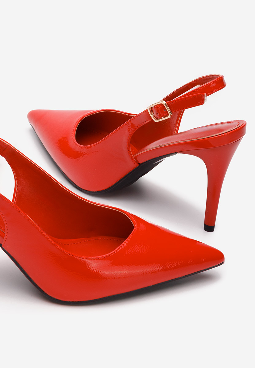 Pantofi stiletto slingback Sheria rosii