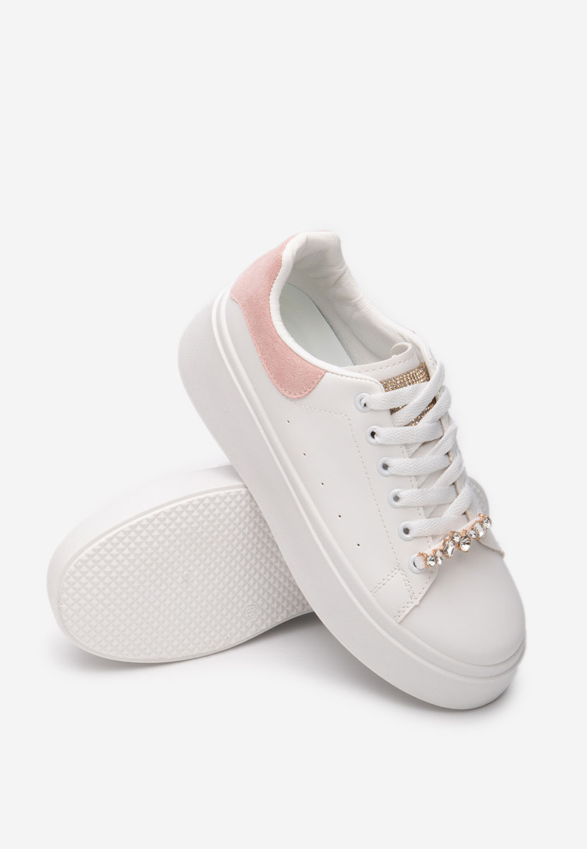 Sneakers cu platformă Ellianna V6 albi