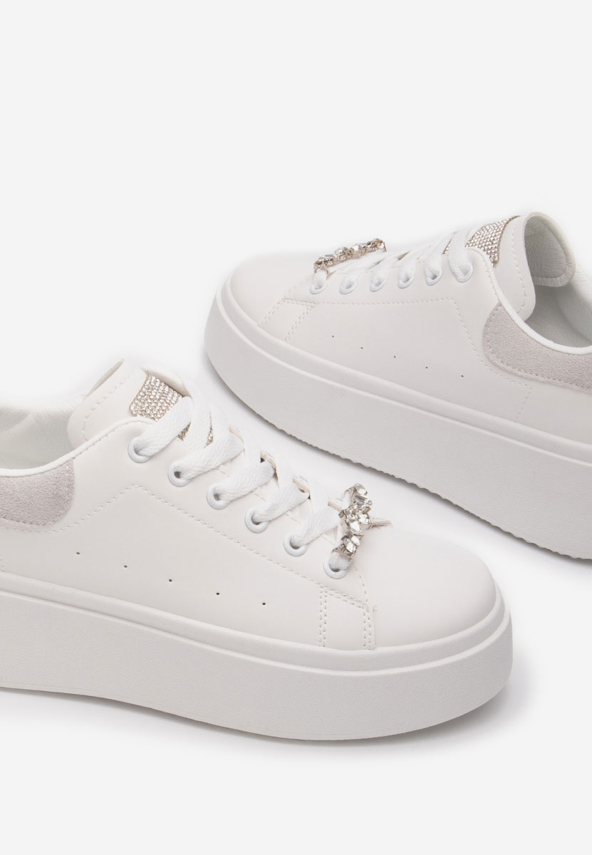 Sneakers cu platformă Ellianna V4 albi