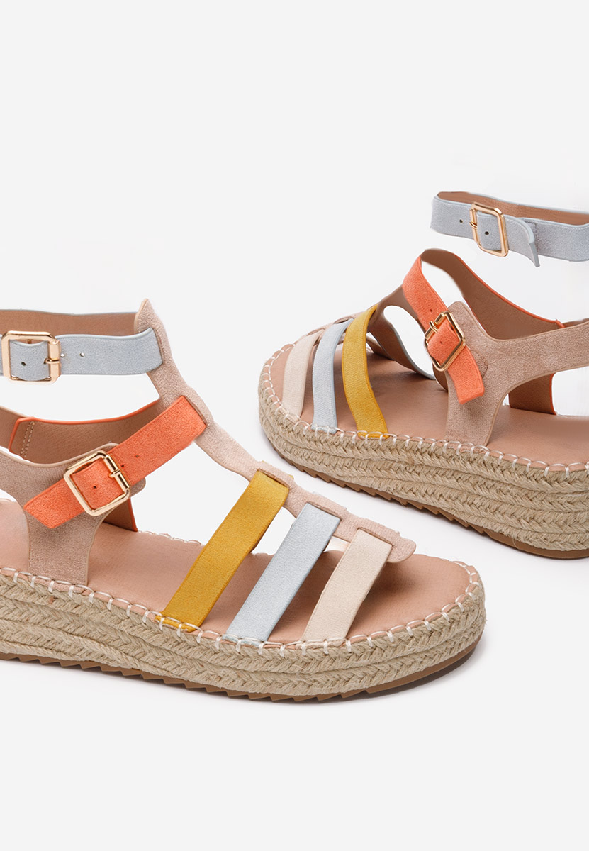 Sandale tip espadrile Sanjana V3 multicolore