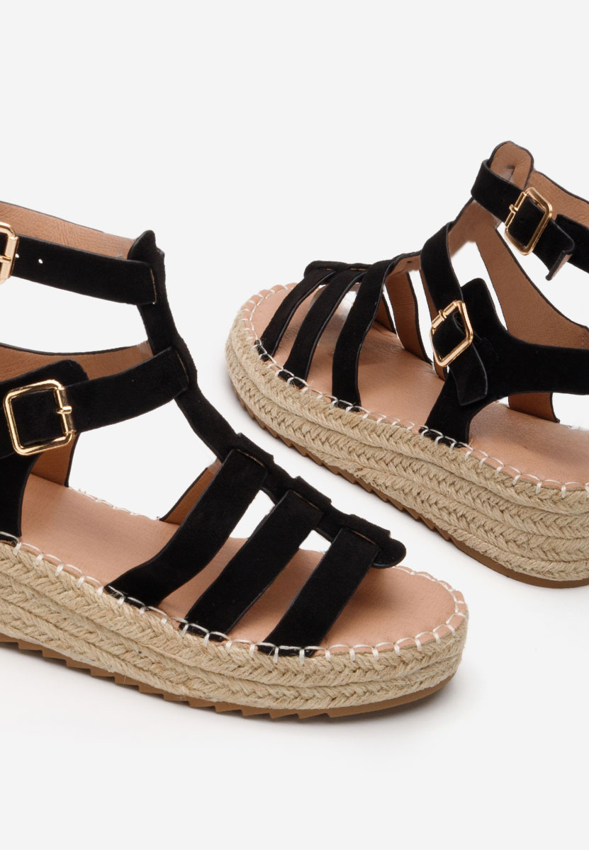 Sandale tip espadrile Sanjana negre