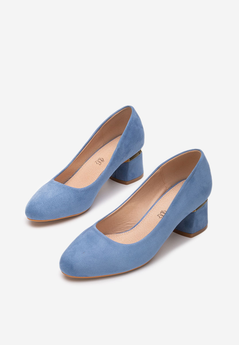 Pantofi cu toc gros Gretta V3 bleu
