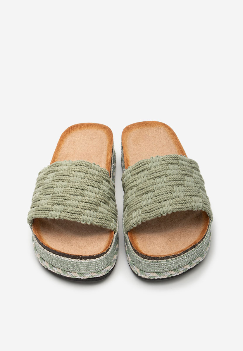 Papuci cu platformă Tulana verzi