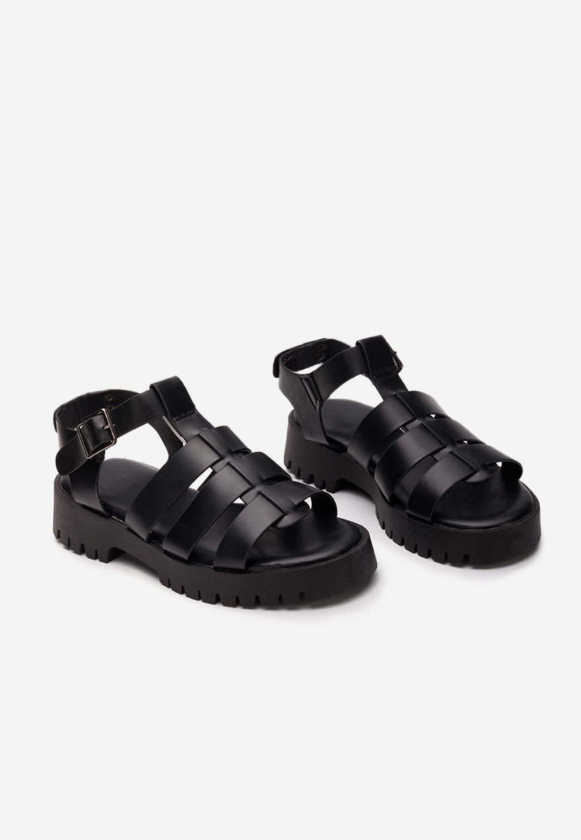 Sandale cu talpa groasa Laurie negre