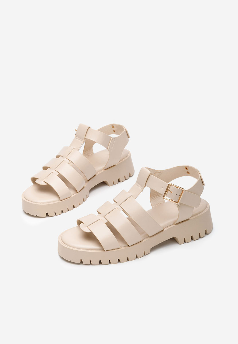 Sandale cu talpa groasa Laurie bej