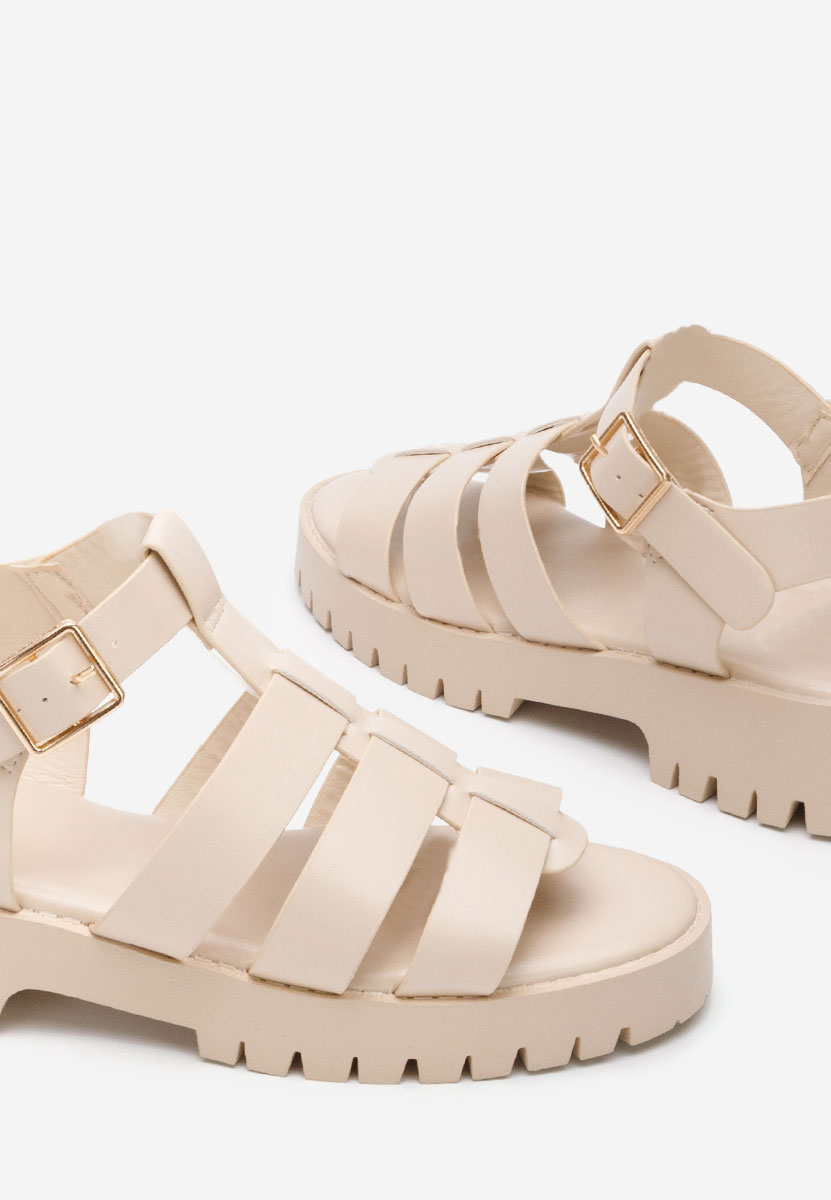 Sandale cu talpa groasa Laurie bej