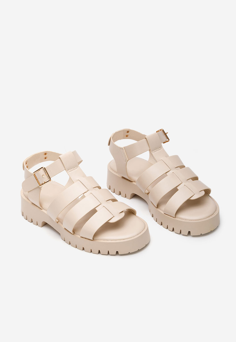 Sandale cu talpa groasa Laurie bej