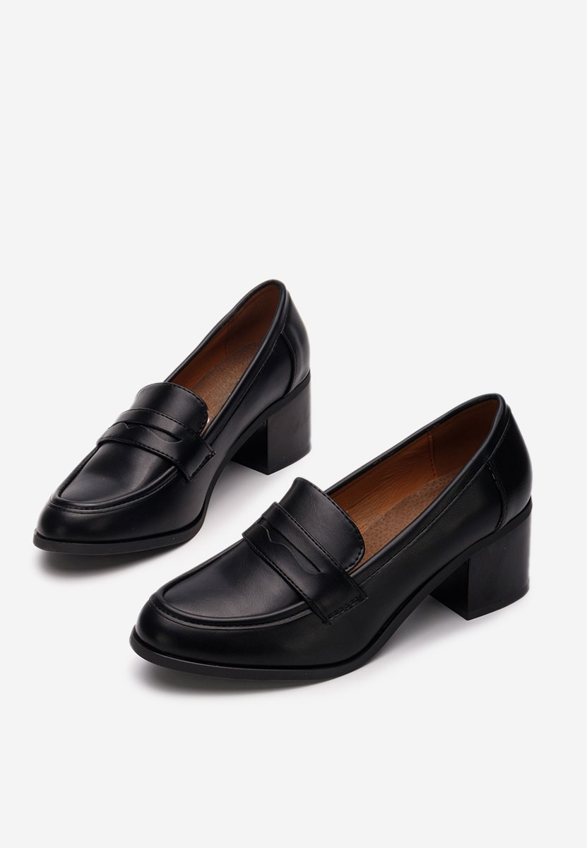 Mocasini cu toc Sereya V4 negri