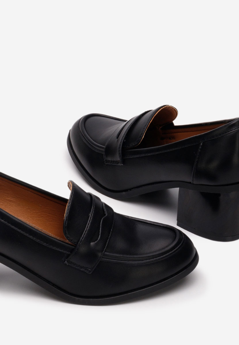 Mocasini cu toc Sereya V4 negri