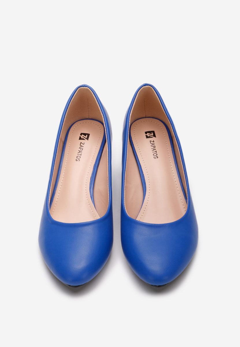 Pantofi cu platforma Cutiara albastri